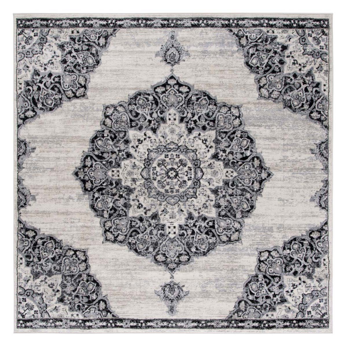 Safavieh Brentwood 802 Rug, White, BNT802 - Ivory / Black