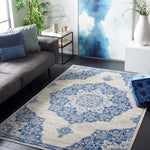 Safavieh Brentwood 802 Rug, Blue, BNT802 - Ivory / Navy