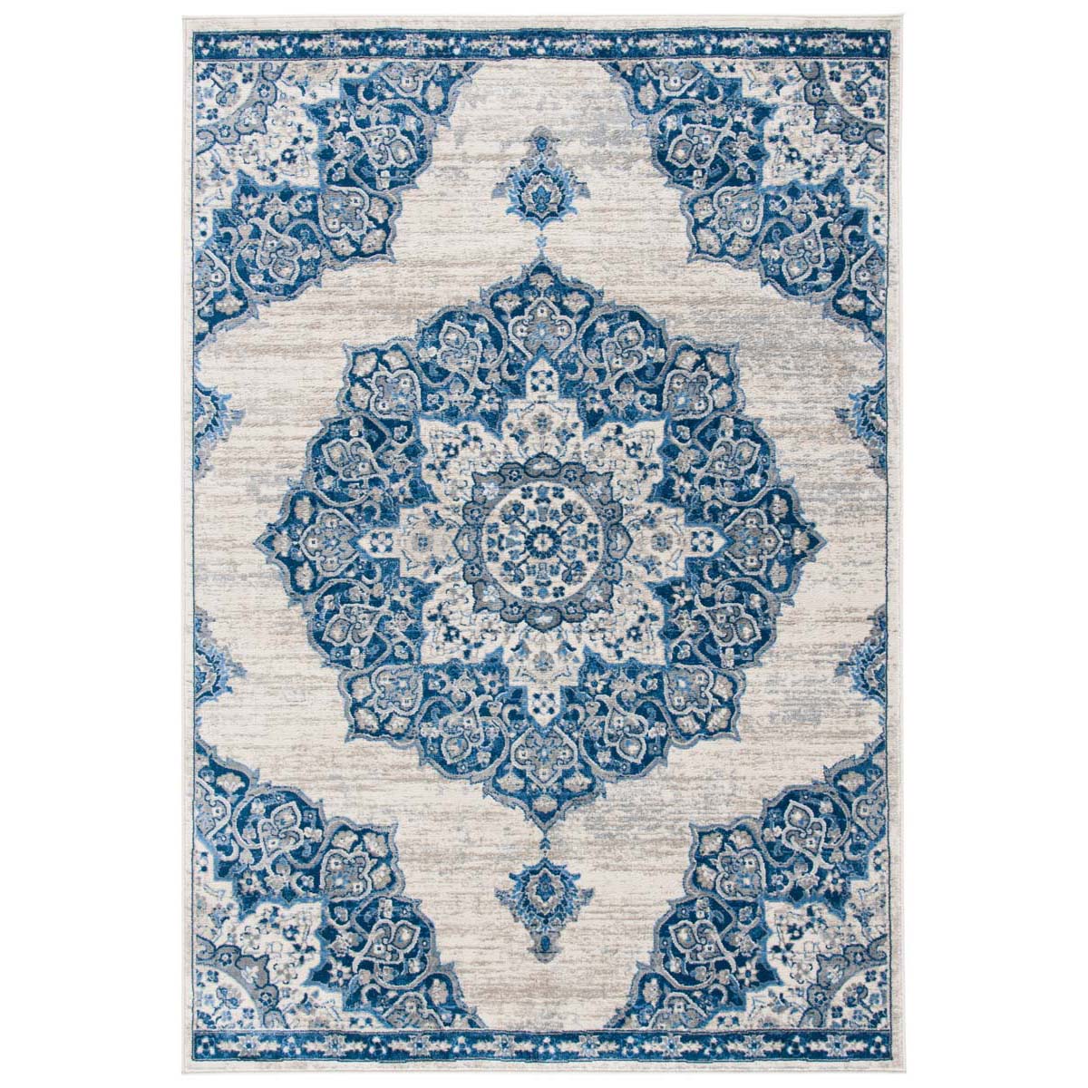 Safavieh Brentwood 802 Rug, Blue, BNT802 - Ivory / Navy