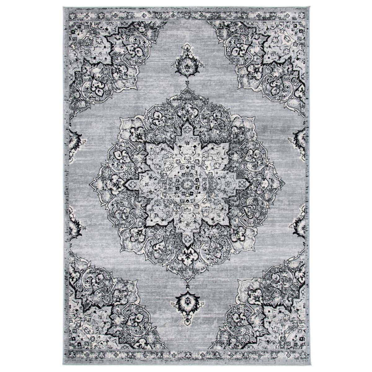 Safavieh Brentwood 802 Rug, Black, BNT802 - Silver / Black