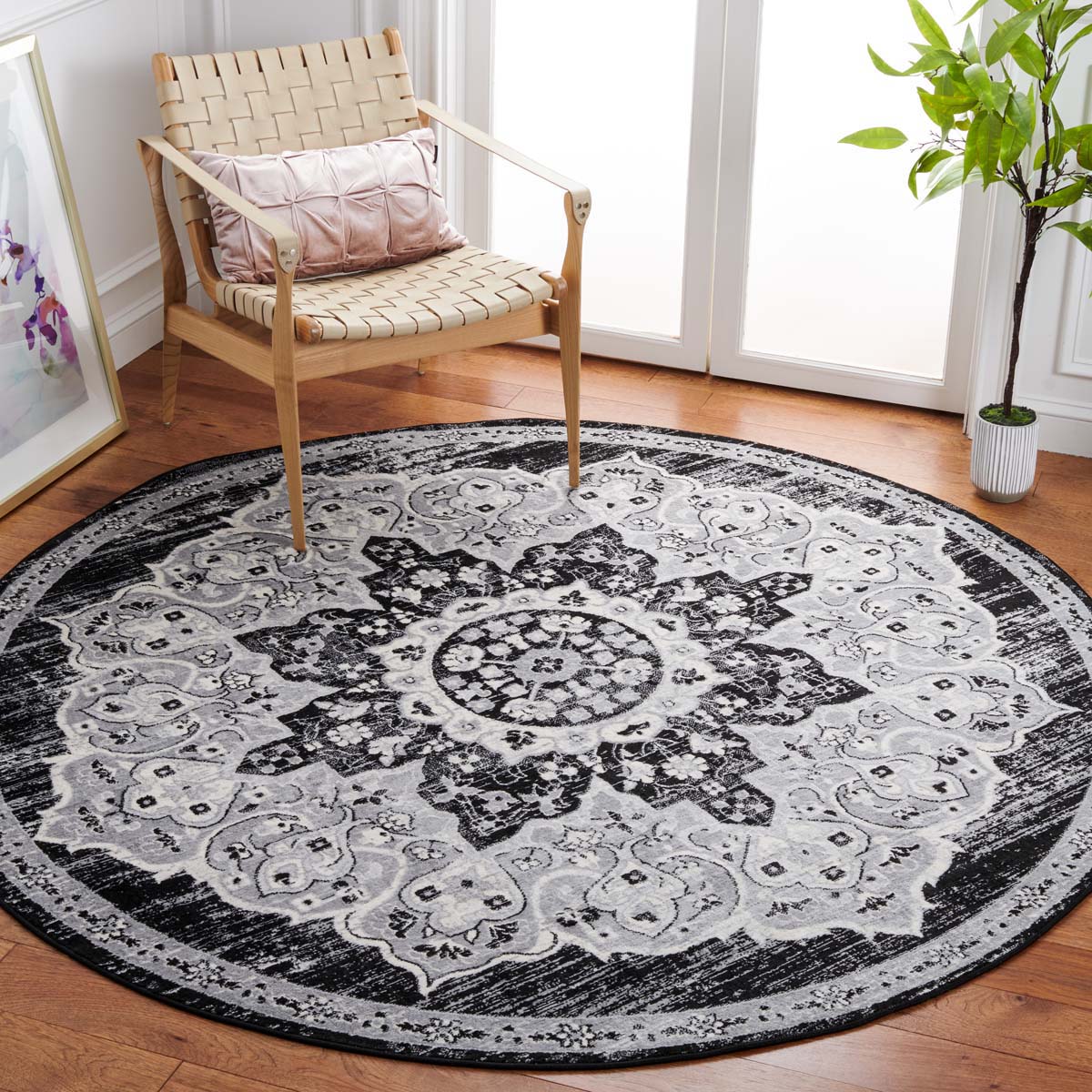 Safavieh Brentwood 802 Rug, Black, BNT802 - Black / Grey