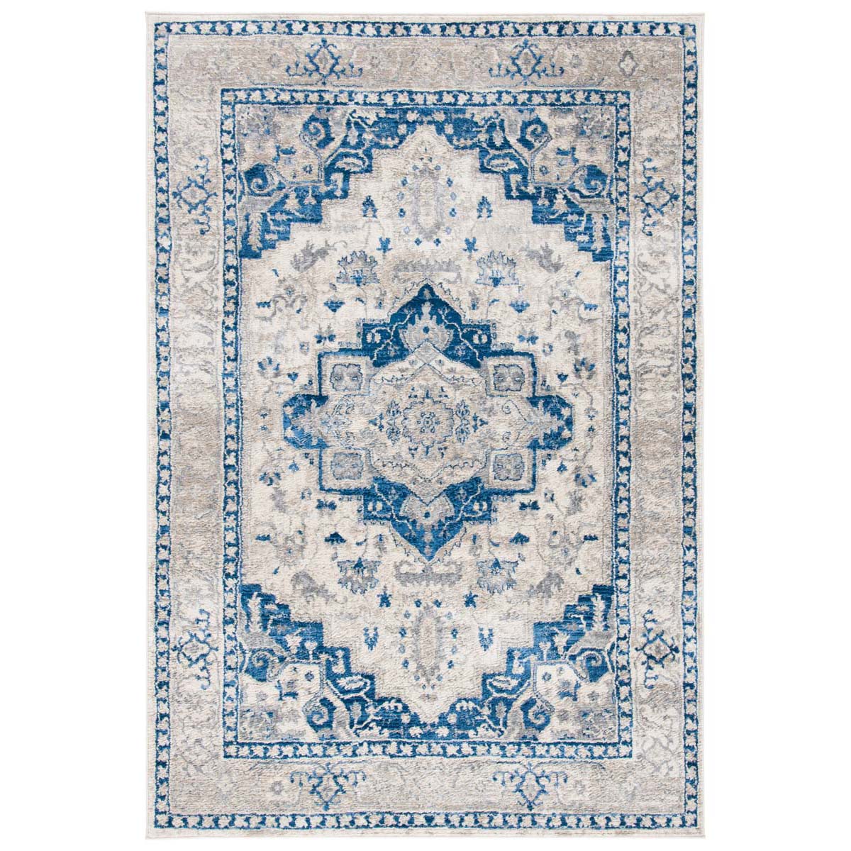 Safavieh Brentwood 851 Rug, White, BNT851 - Ivory / Blue