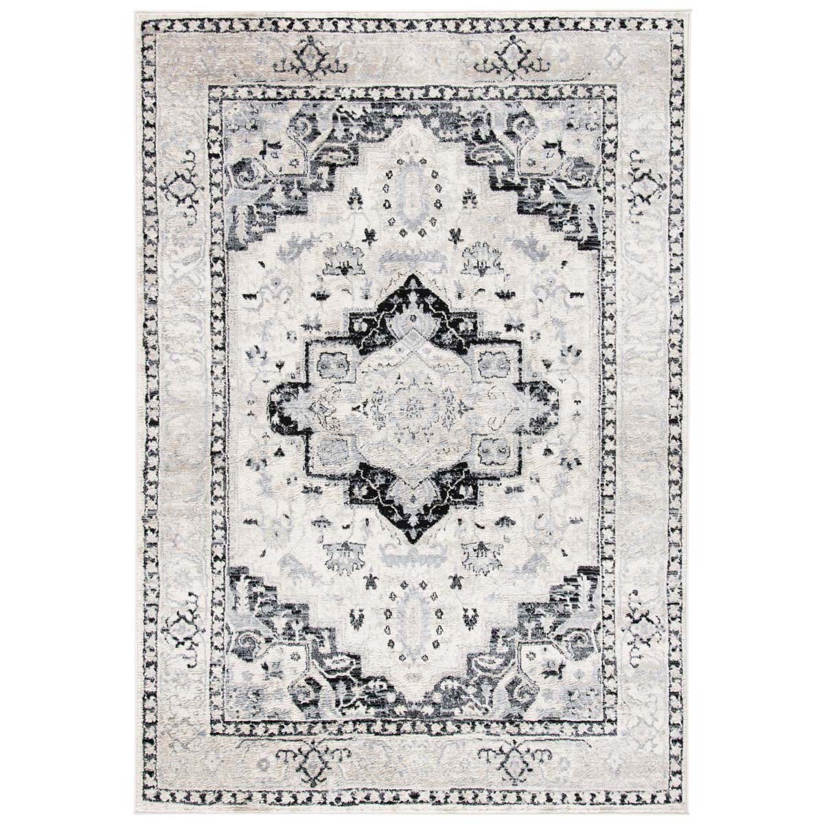 Safavieh Brentwood 851 Rug, White, BNT851 - Ivory / Black