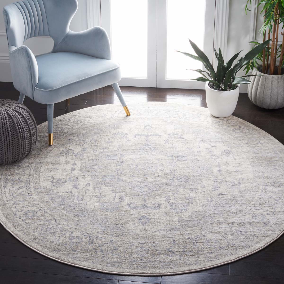 Safavieh Brentwood 851 Rug, White, BNT851 - Ivory / Grey