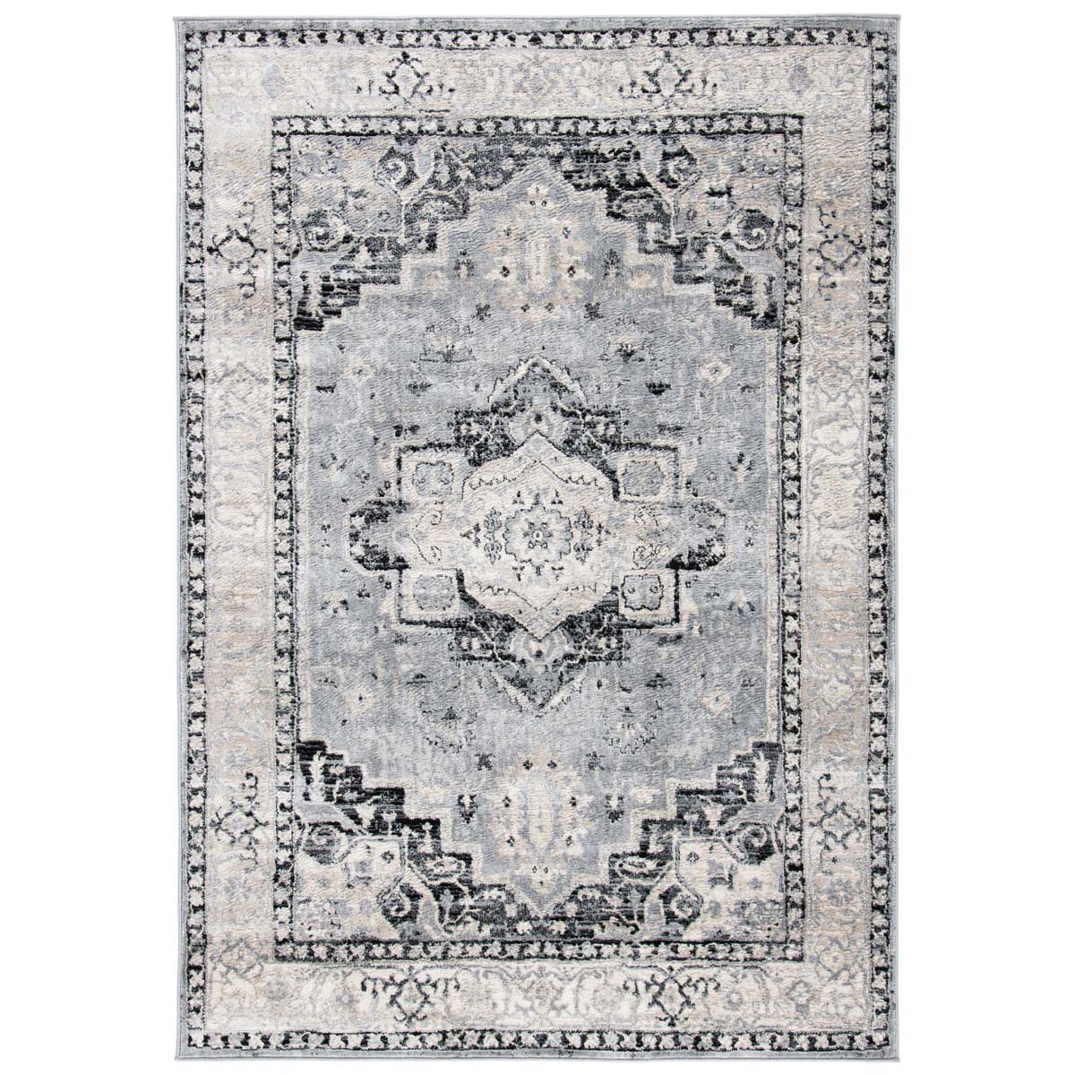 Safavieh Brentwood 851 Rug, Black, BNT851 - Silver / Black