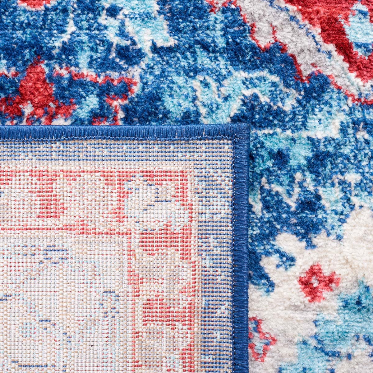 Safavieh Brentwood 851 Rug, Red, BNT851 - Navy / Red