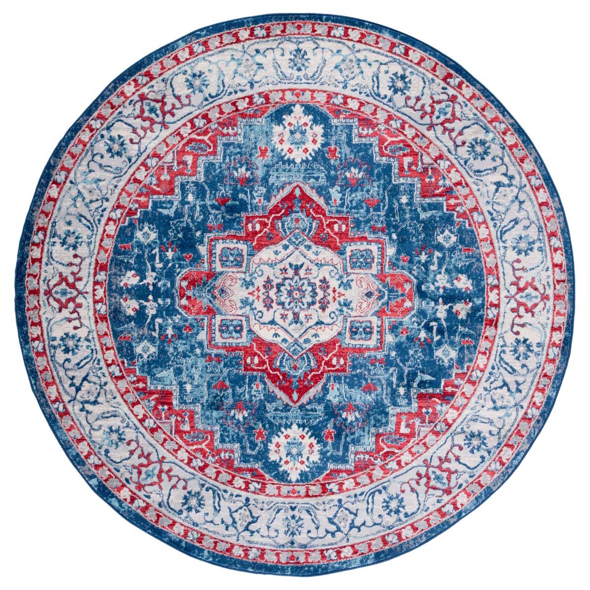 Safavieh Brentwood 851 Rug, Red, BNT851 - Navy / Red