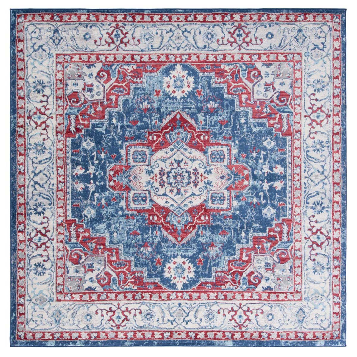 Safavieh Brentwood 851 Rug, Red, BNT851 - Navy / Red