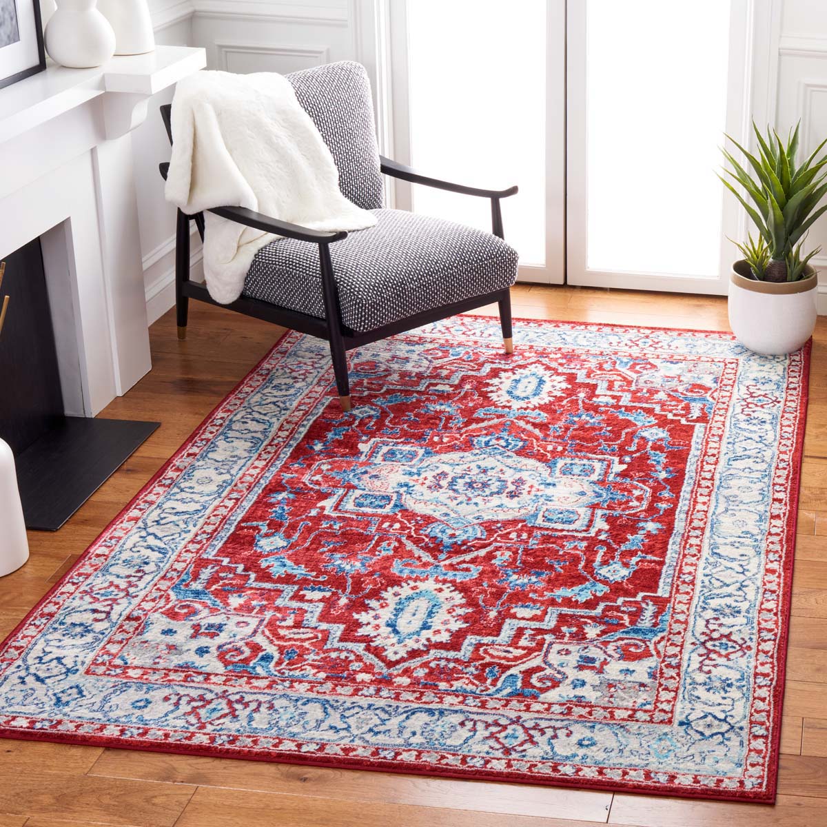 Safavieh Brentwood 851 Rug, Red, BNT851 - Red / Beige