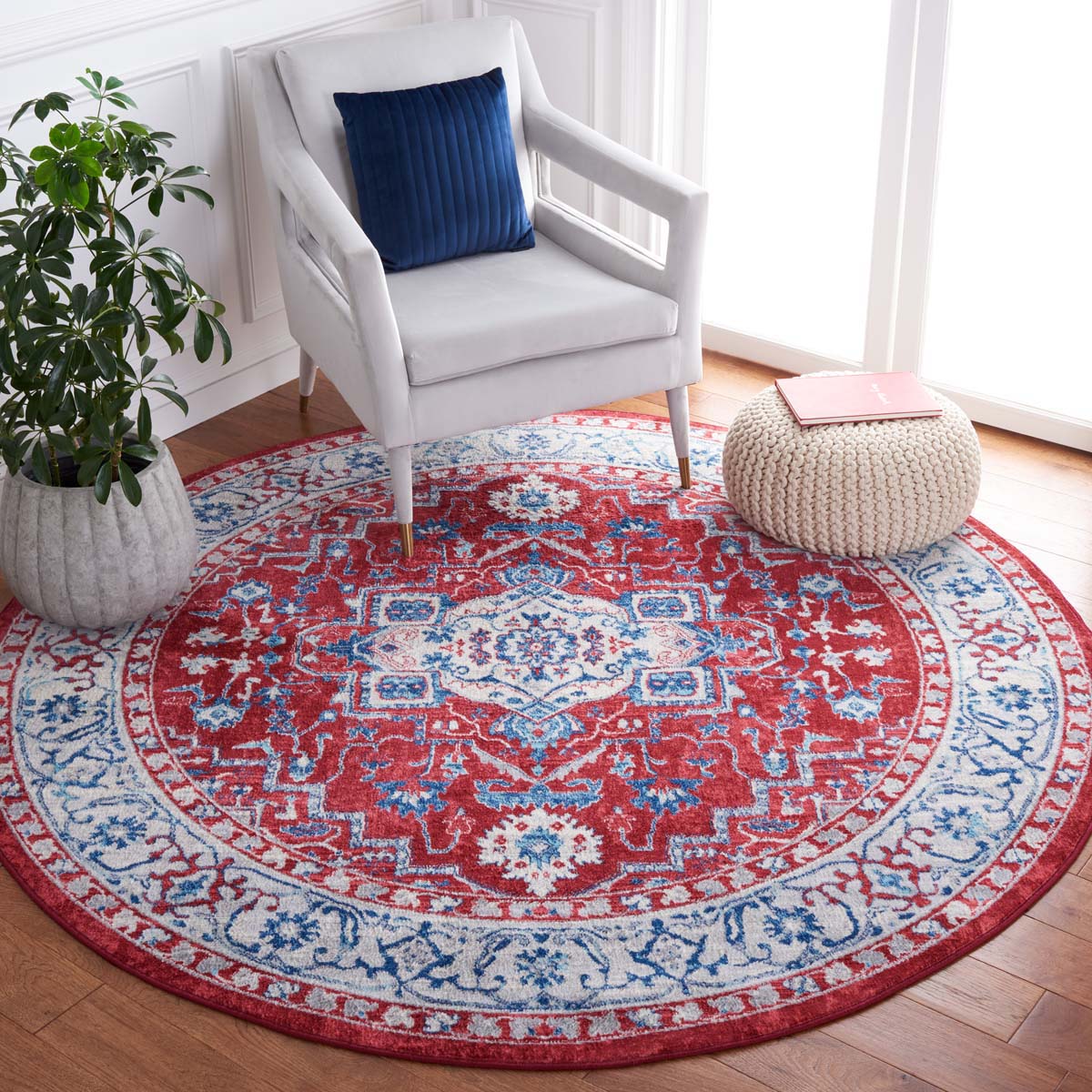 Safavieh Brentwood 851 Rug, Red, BNT851 - Red / Beige