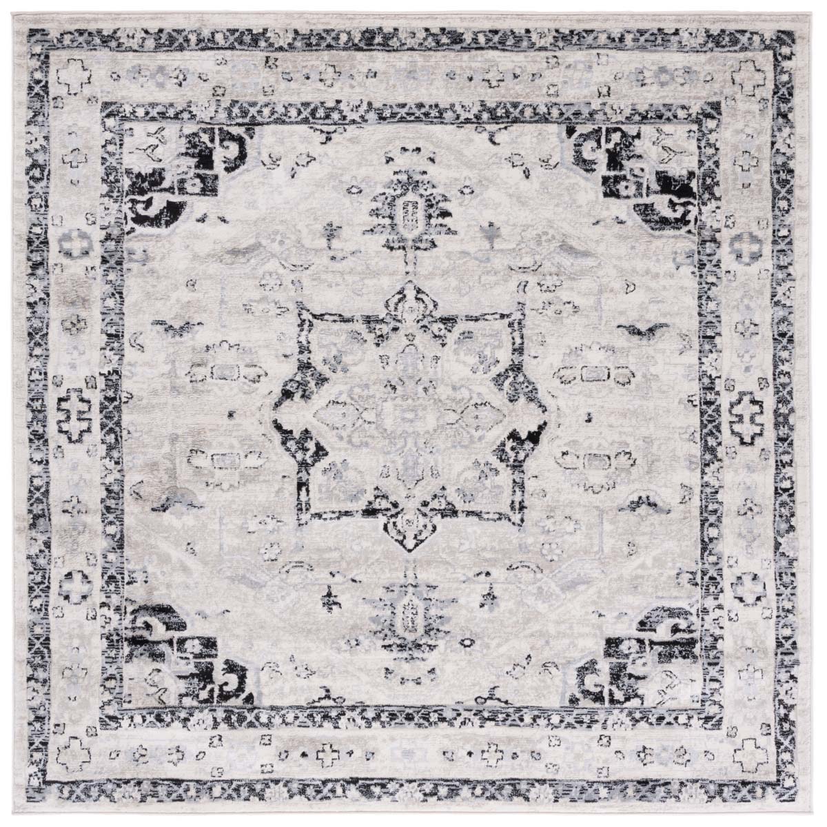 Safavieh Brentwood 852 Rug, Black, BNT852 - Ivory / Black