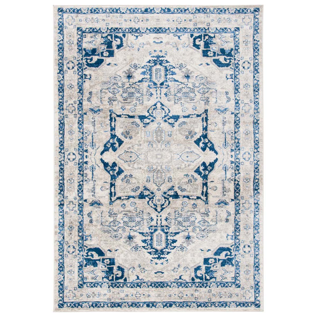 Safavieh Brentwood 852 Rug, Blue, BNT852 - Beige / Blue