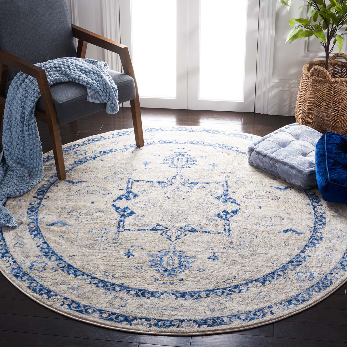 Safavieh Brentwood 852 Rug, Blue, BNT852 - Beige / Blue