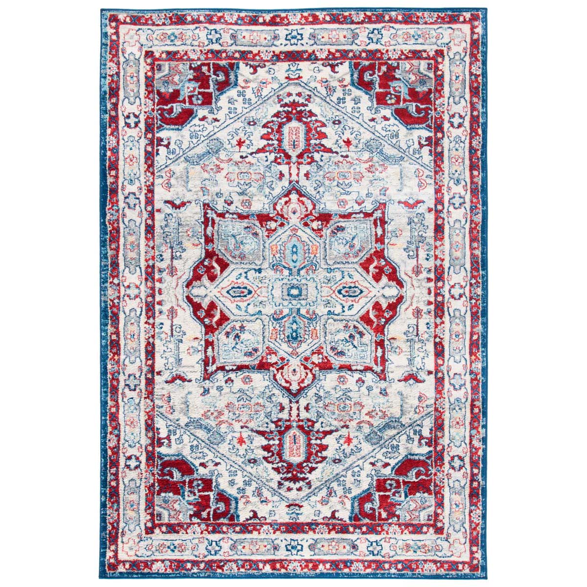 Safavieh Brentwood 852 Rug, Red, BNT852 - Ivory / Red