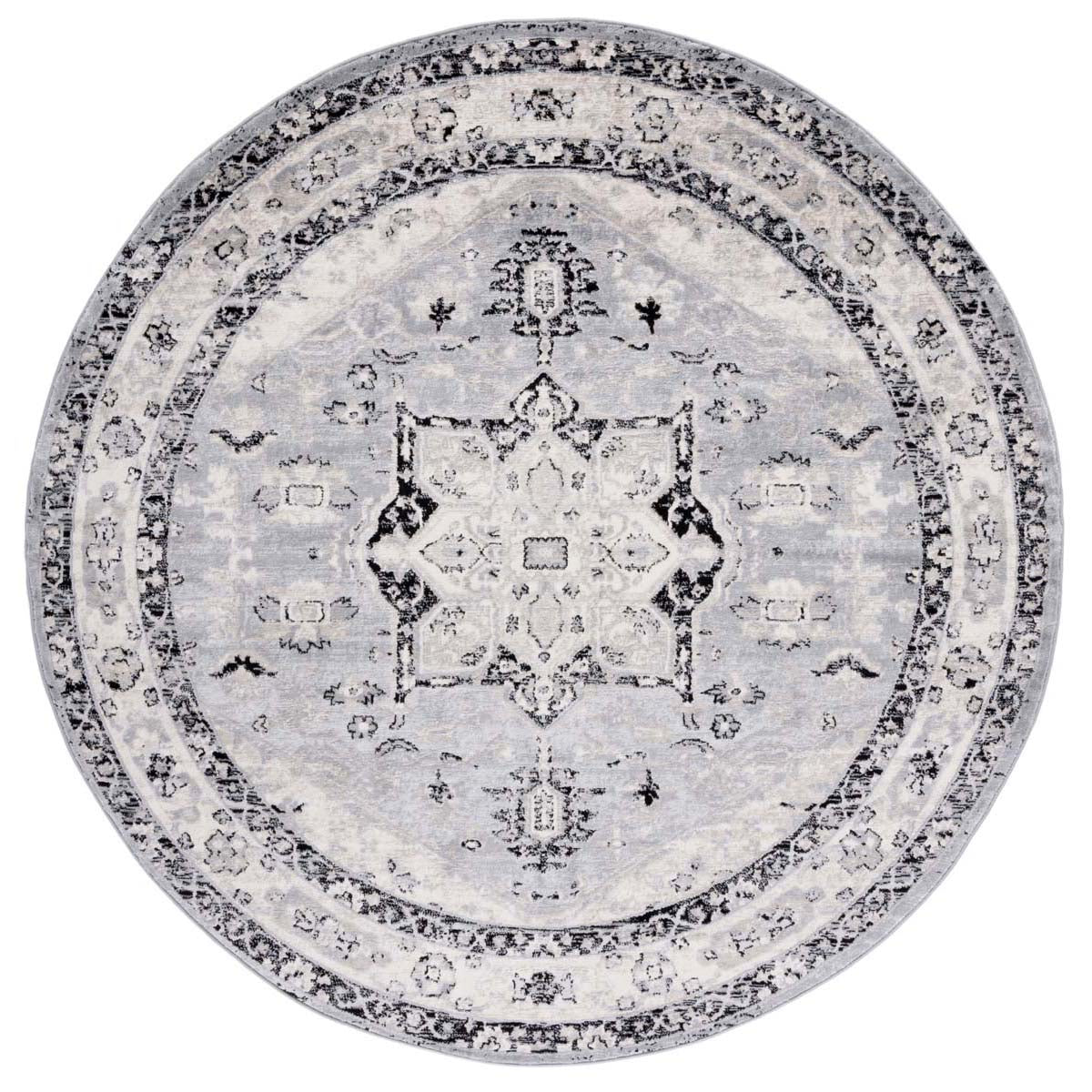 Safavieh Brentwood 852 Rug, Black, BNT852 - Silver / Black