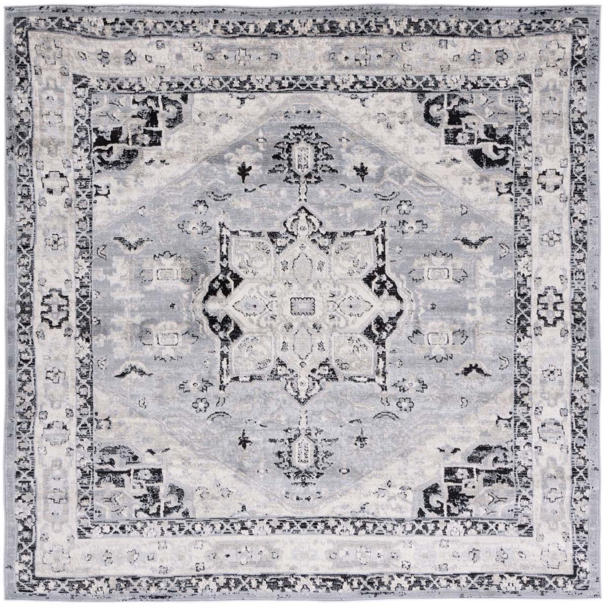 Safavieh Brentwood 852 Rug, Black, BNT852 - Silver / Black