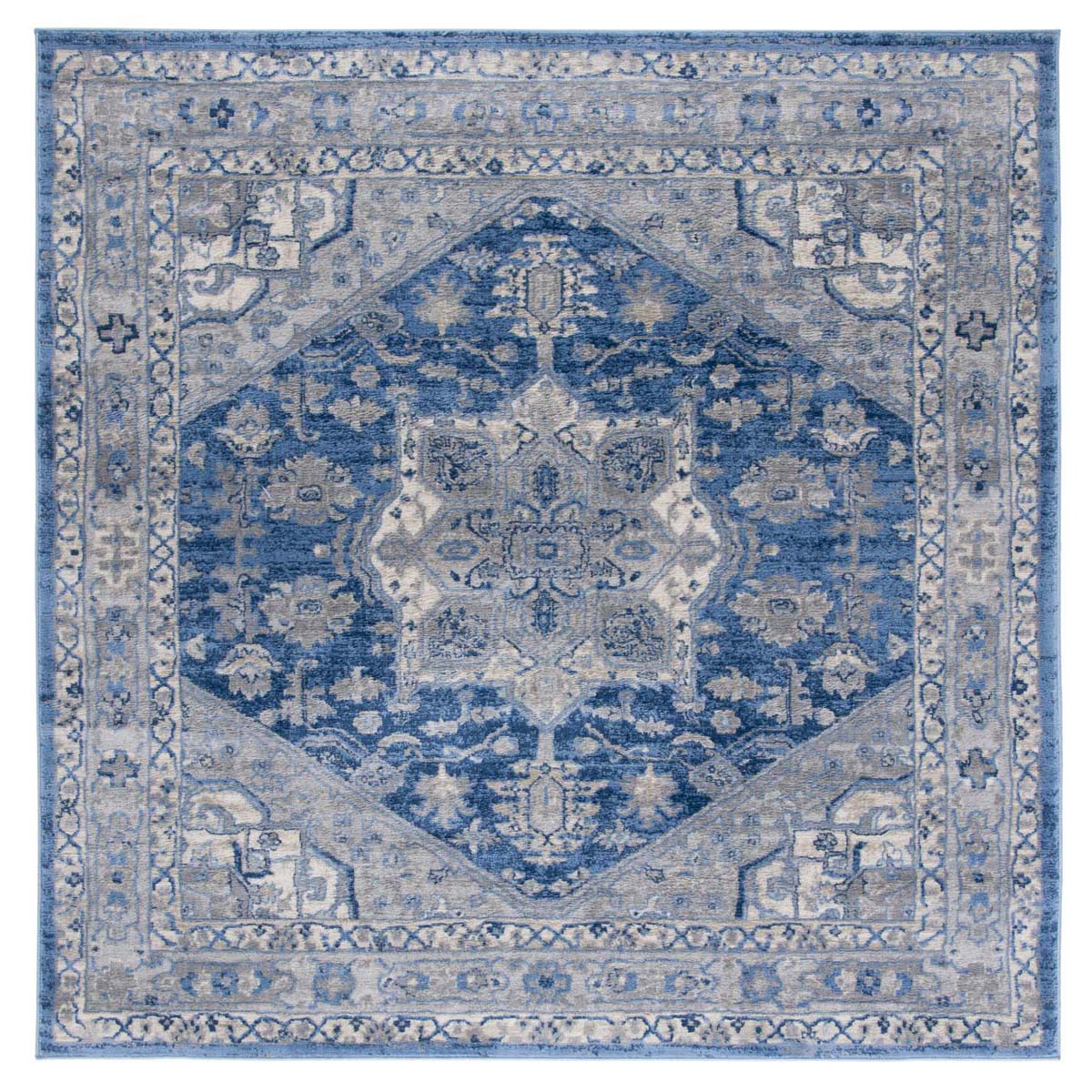 Safavieh Brentwood 852 Rug, Blue, BNT852 - Blue / Grey