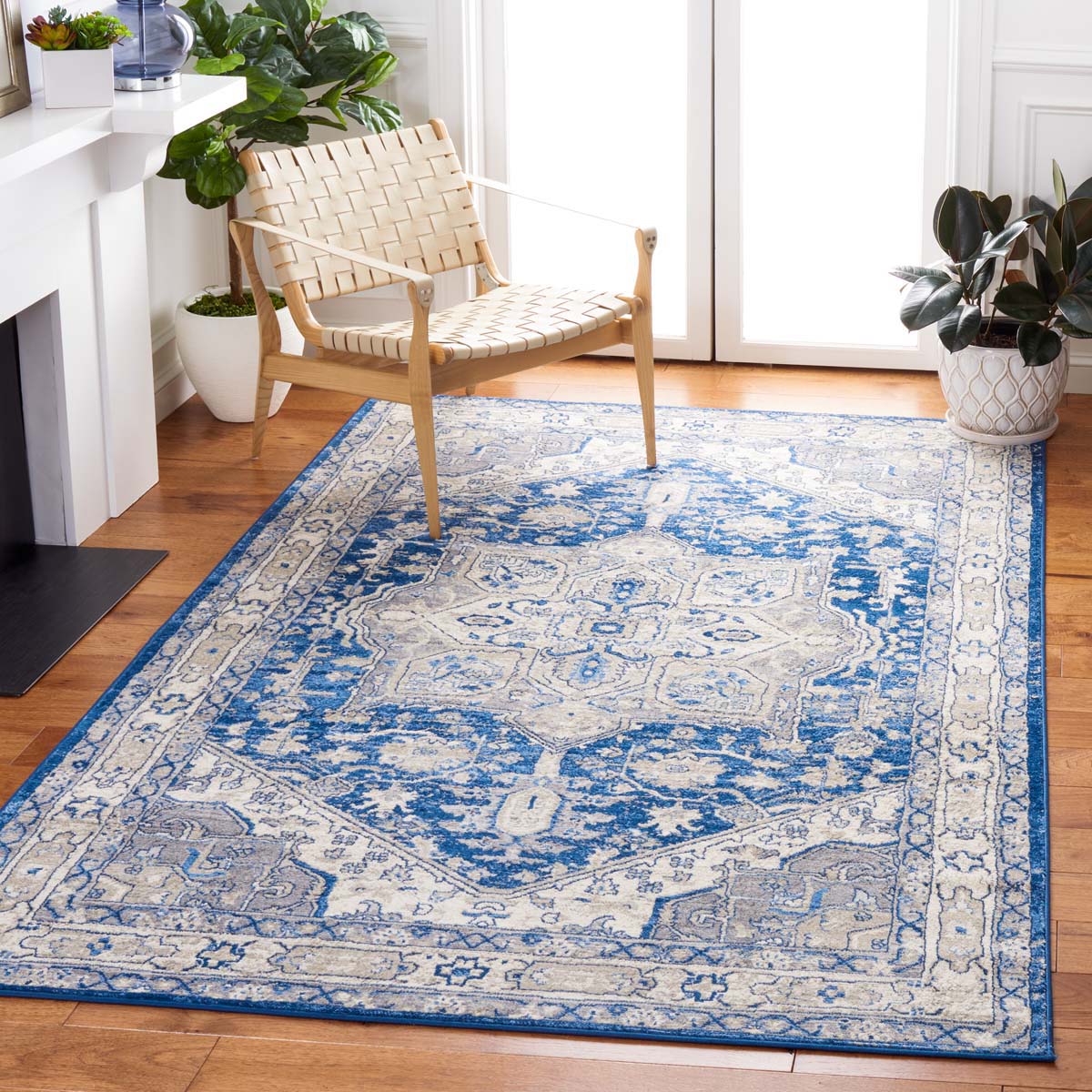 Safavieh Brentwood 852 Rug, Blue, BNT852 - Navy / Grey
