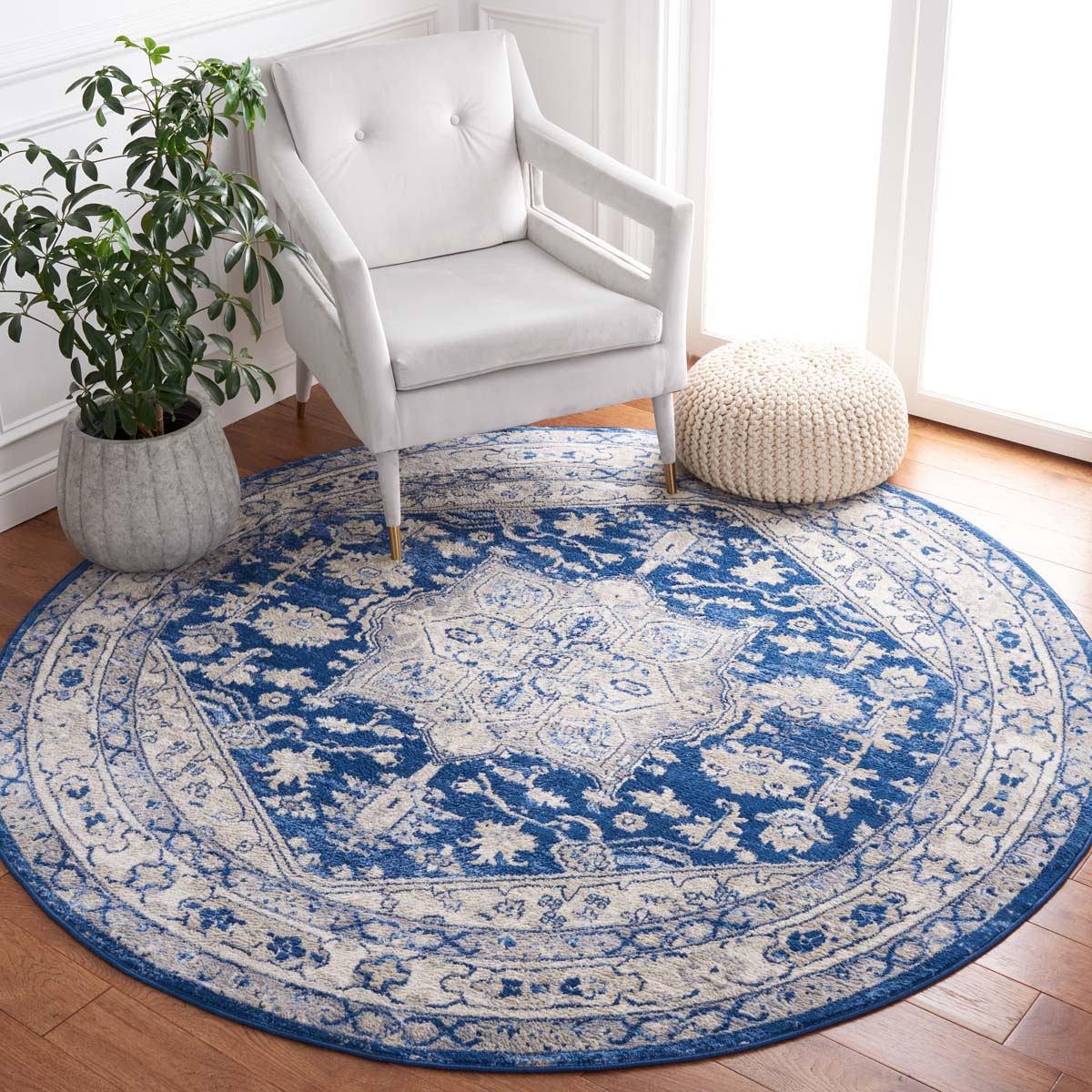Safavieh Brentwood 852 Rug, Blue, BNT852 - Navy / Grey