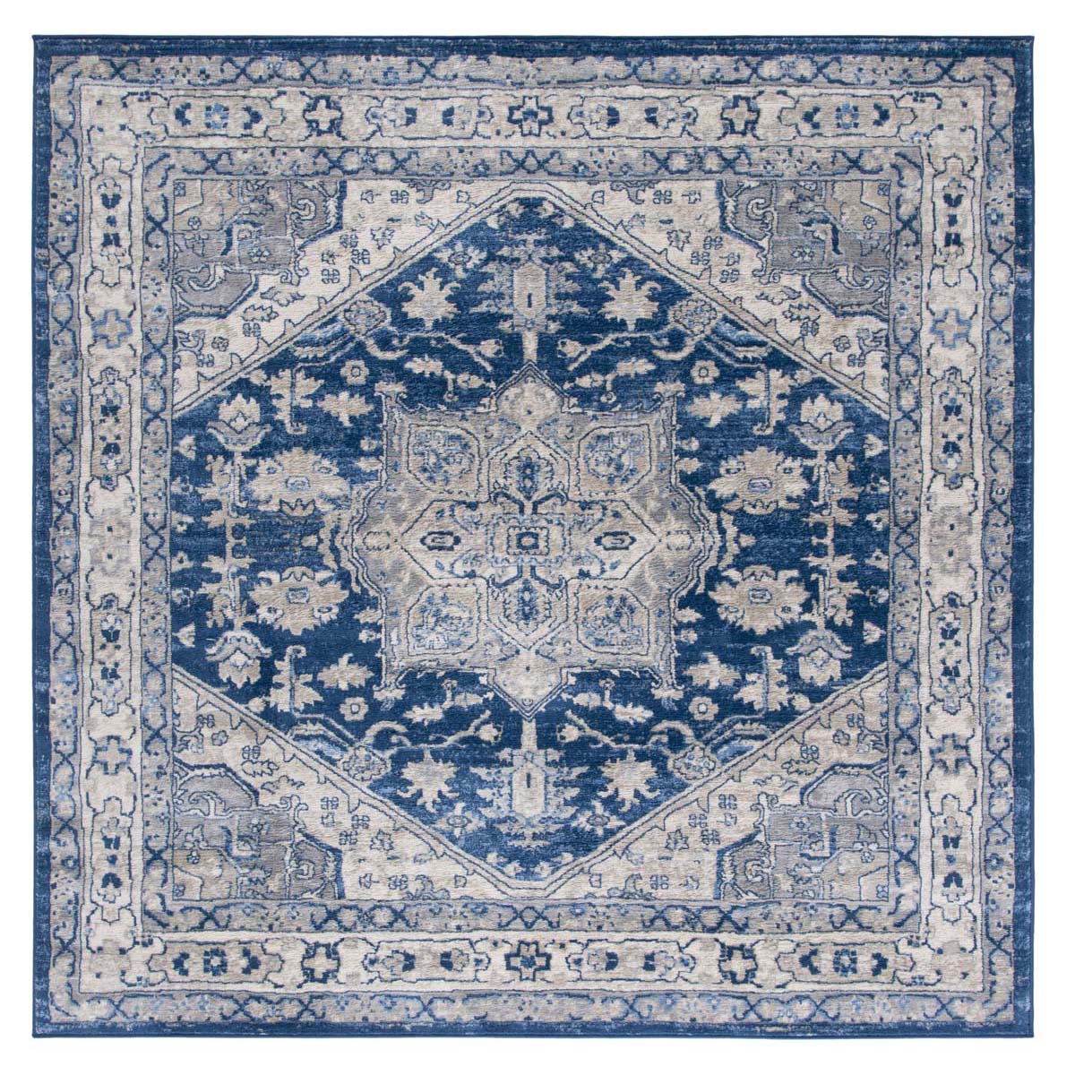 Safavieh Brentwood 852 Rug, Blue, BNT852 - Navy / Grey