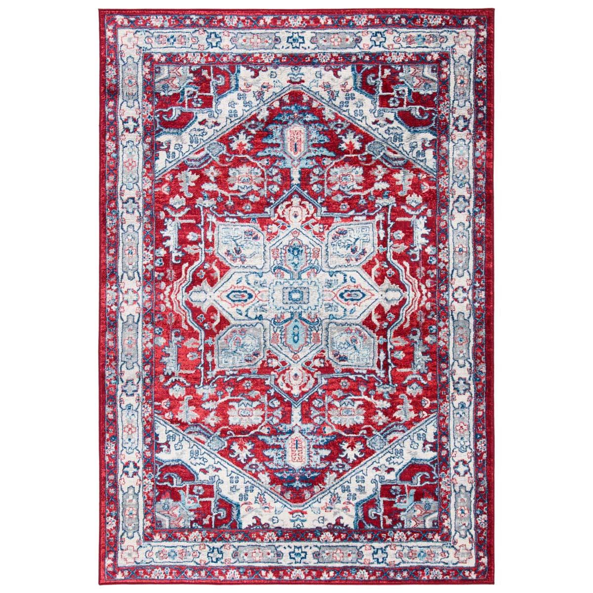 Safavieh Brentwood 852 Rug, Red, BNT852 - Red / Ivory