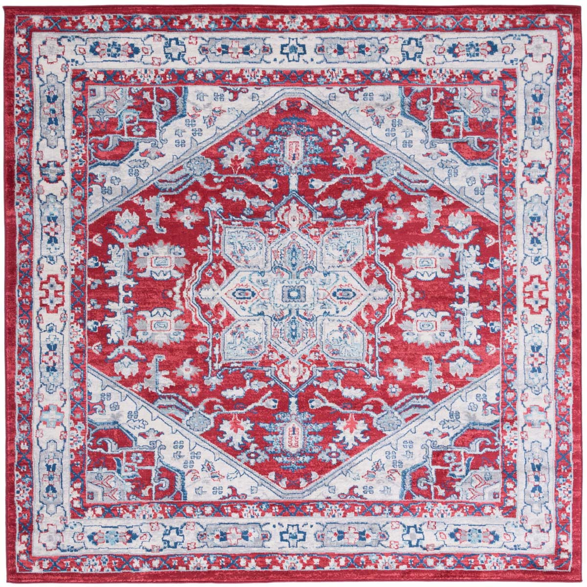 Safavieh Brentwood 852 Rug, Red, BNT852 - Red / Ivory