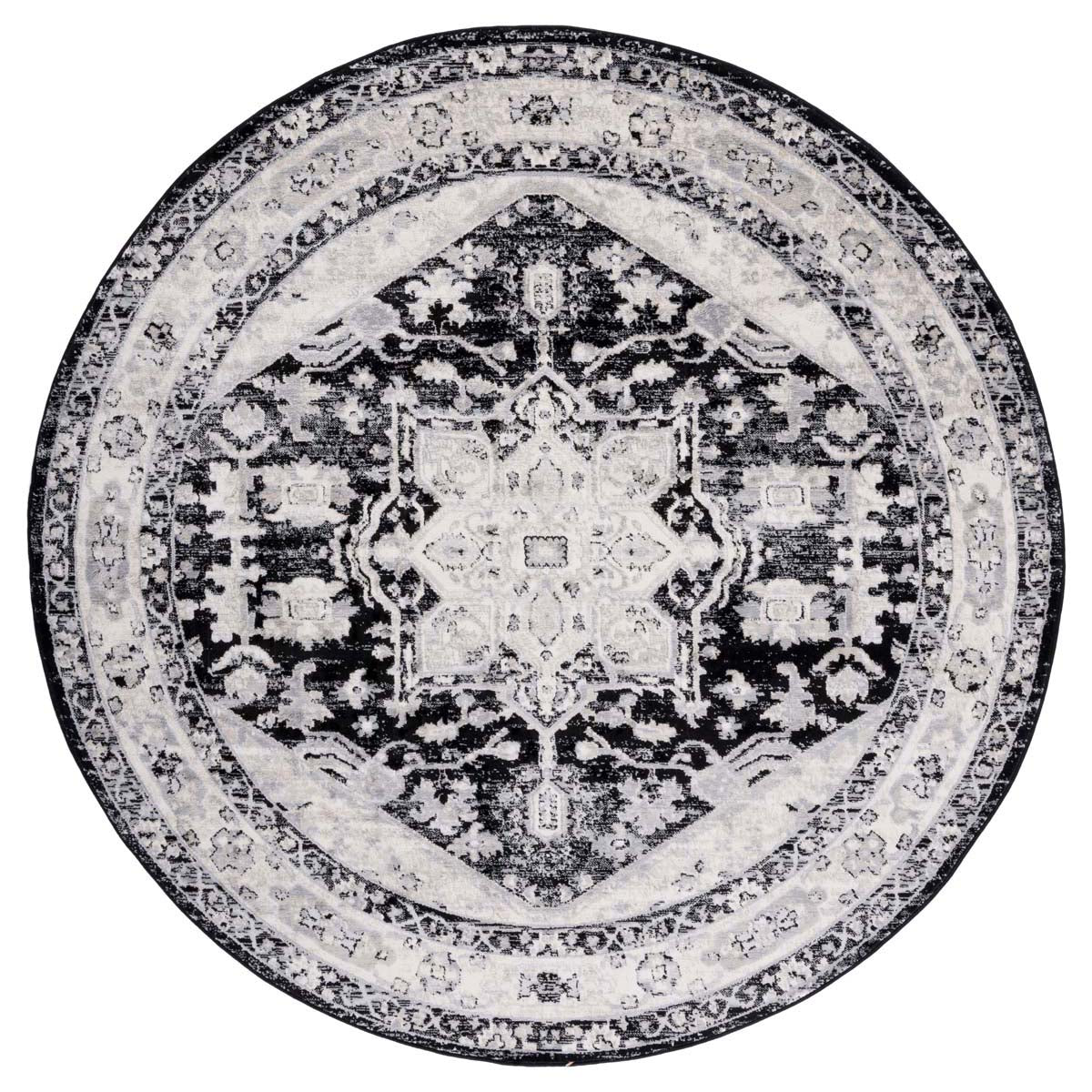 Safavieh Brentwood 852 Rug, Black, BNT852 - Black / Ivory