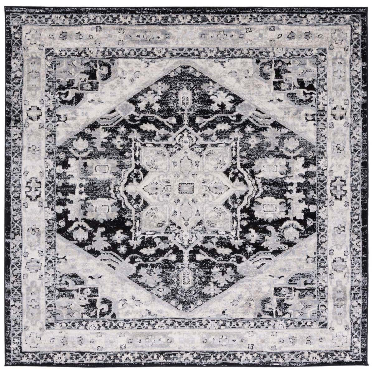 Safavieh Brentwood 852 Rug, Black, BNT852 - Black / Ivory