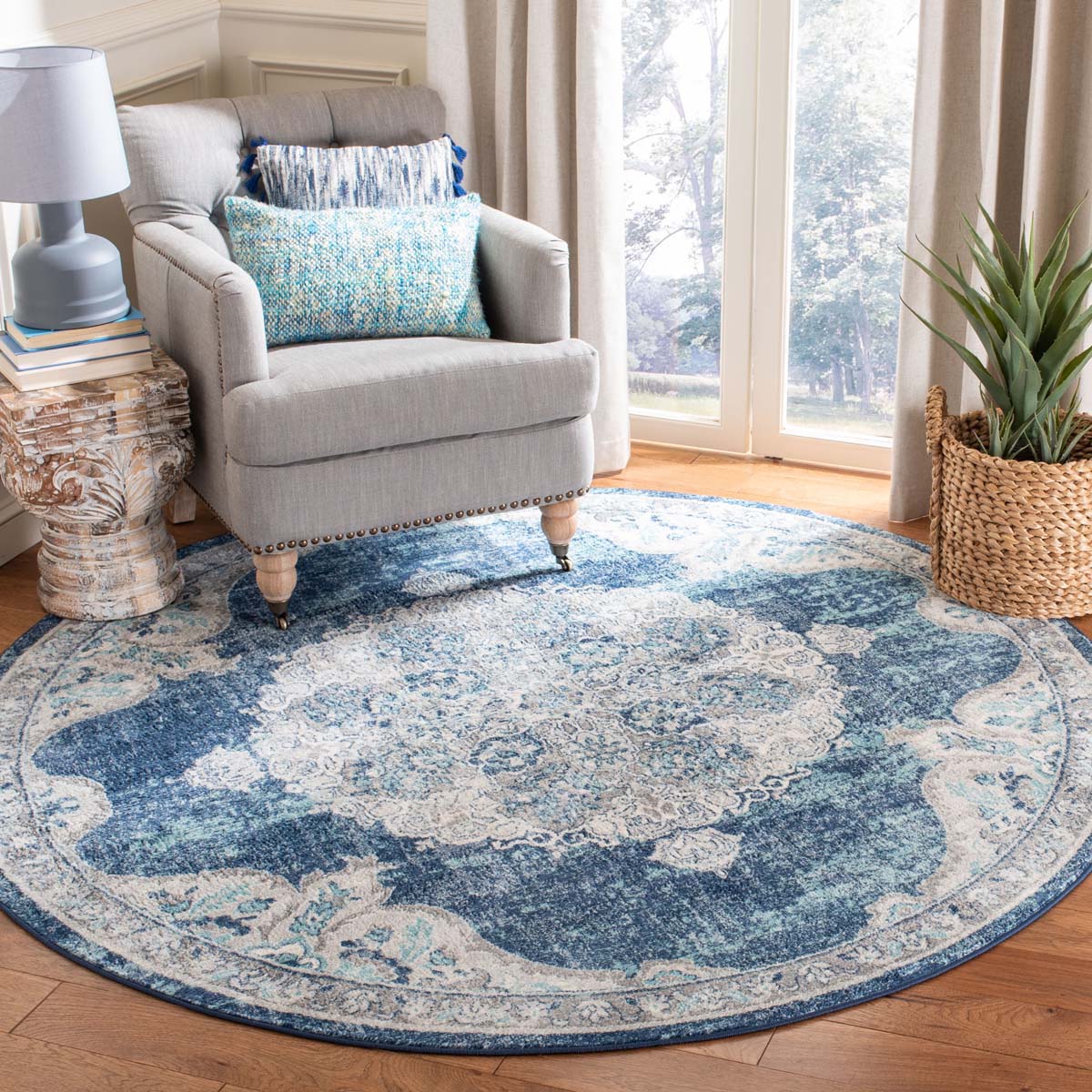Safavieh Brentwood 867 Rug, Blue, BNT867 - Navy / Ivory