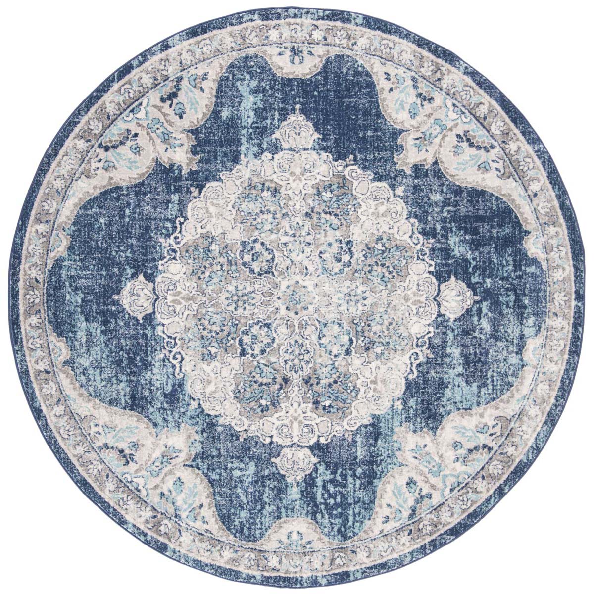 Safavieh Brentwood 867 Rug, Blue, BNT867 - Navy / Ivory