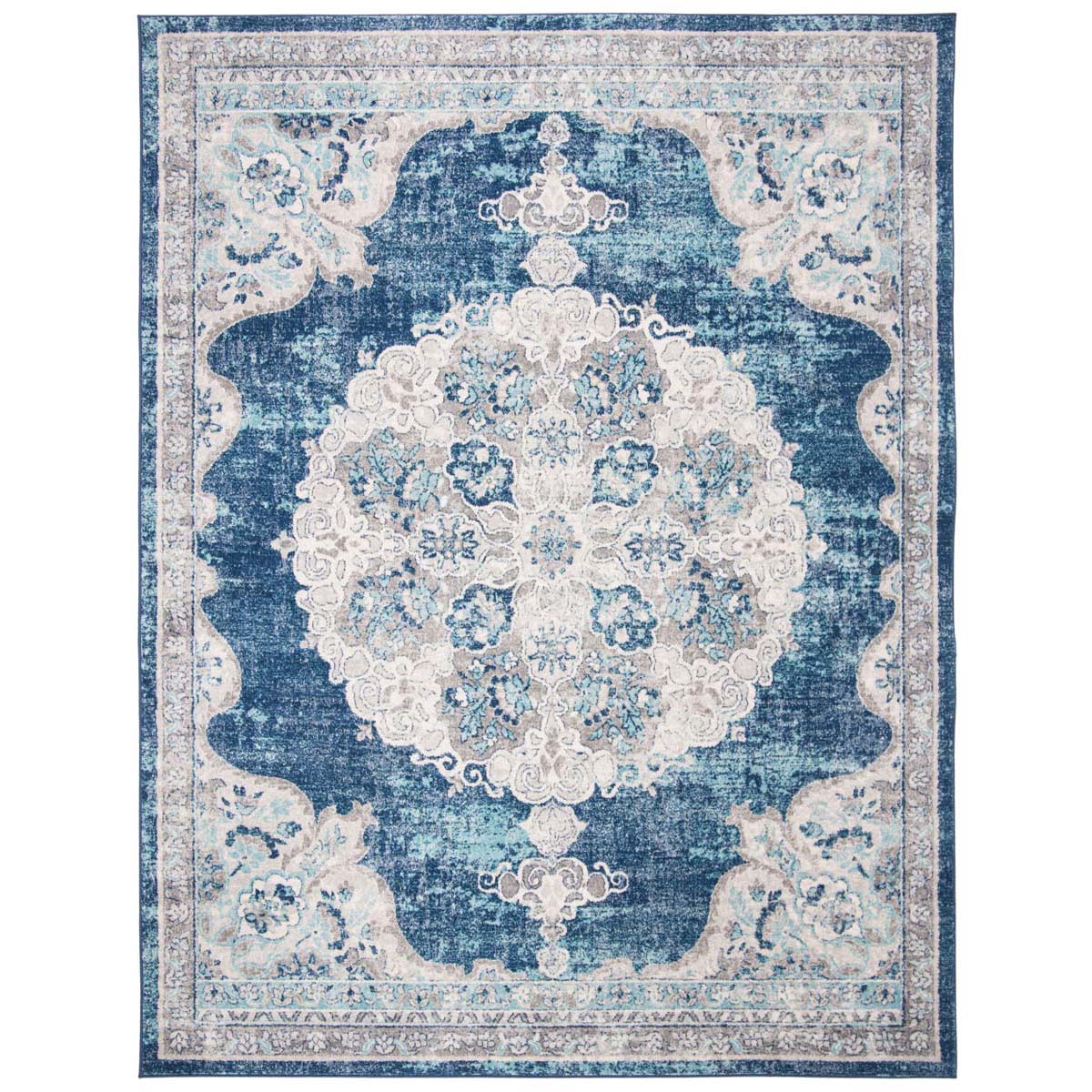 Safavieh Brentwood 867 Rug, Blue, BNT867 - Navy / Ivory
