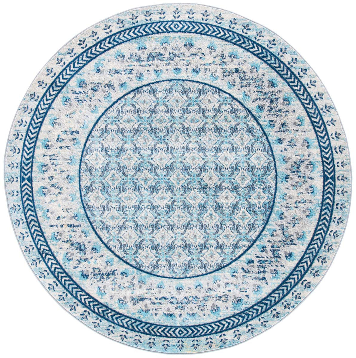 Safavieh Brentwood 899 Rug, Blue, BNT899 - Ivory / Aqua