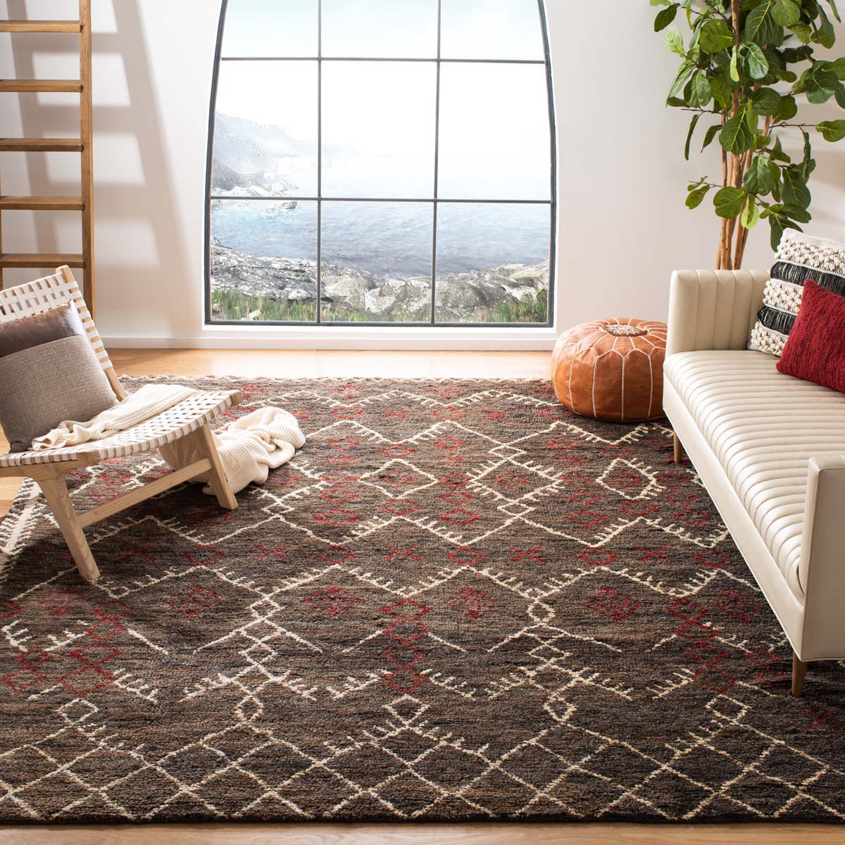 Safavieh Bohemian 668 Rug, BOH668 - Dark Brown / Multi