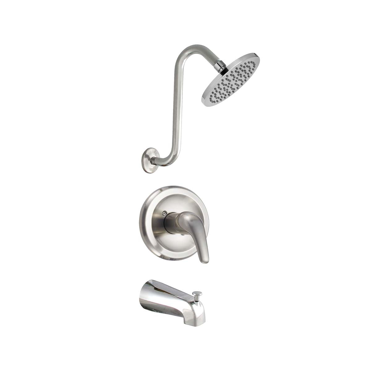 Solea Summit Round Bathtub And Shower Faucet Set With Single Lever Handle Chrome