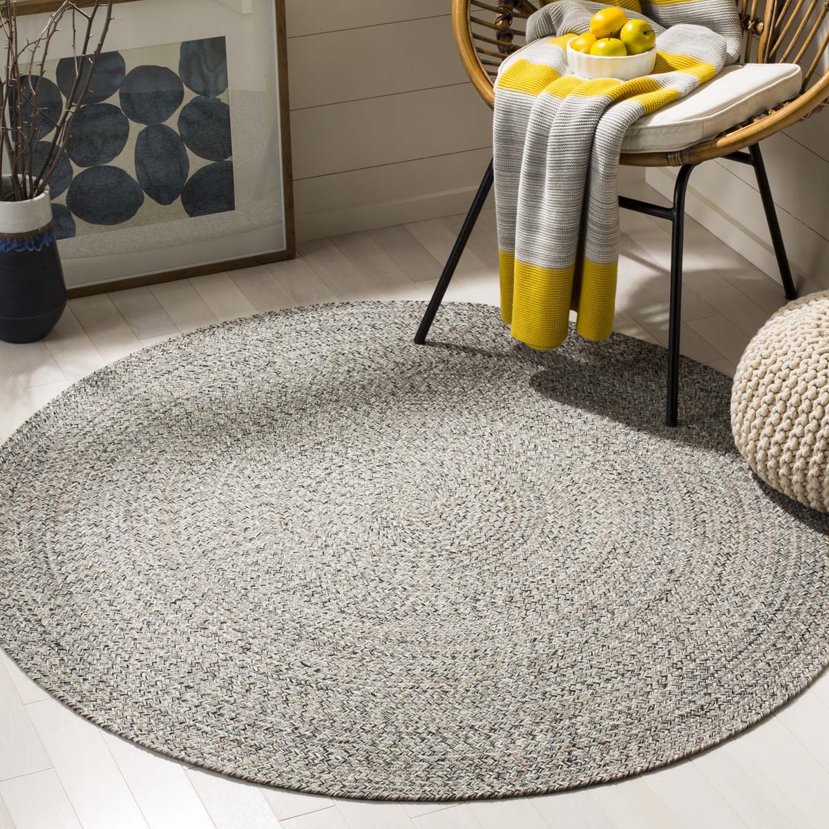 Safavieh Braided 256 Rug, BRD256 - Ivory / Steel Grey