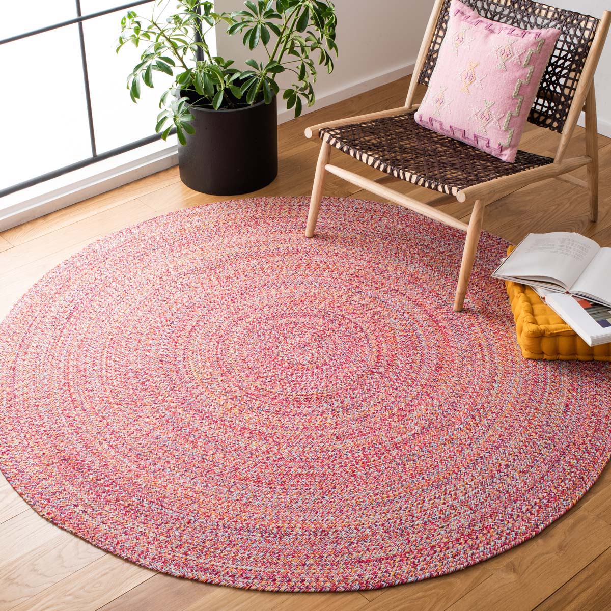 Safavieh Braided 351 Rug, BRD351 - Pink / Yellow