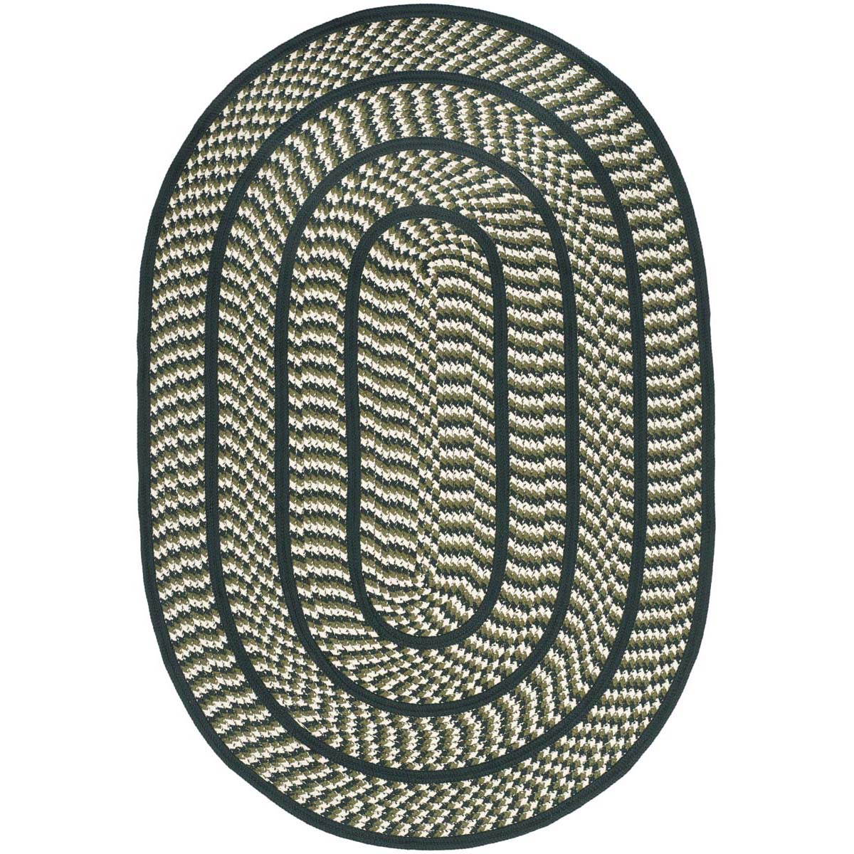 Safavieh Braided 401 Rug, BRD401 - Ivory / Dark Green