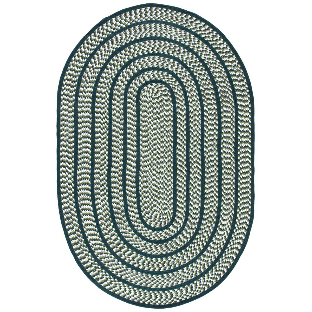 Safavieh Braided 401 Rug, BRD401 - Ivory / Dark Green