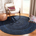Safavieh Braided 452 Rug, BRD452 - Navy / Black