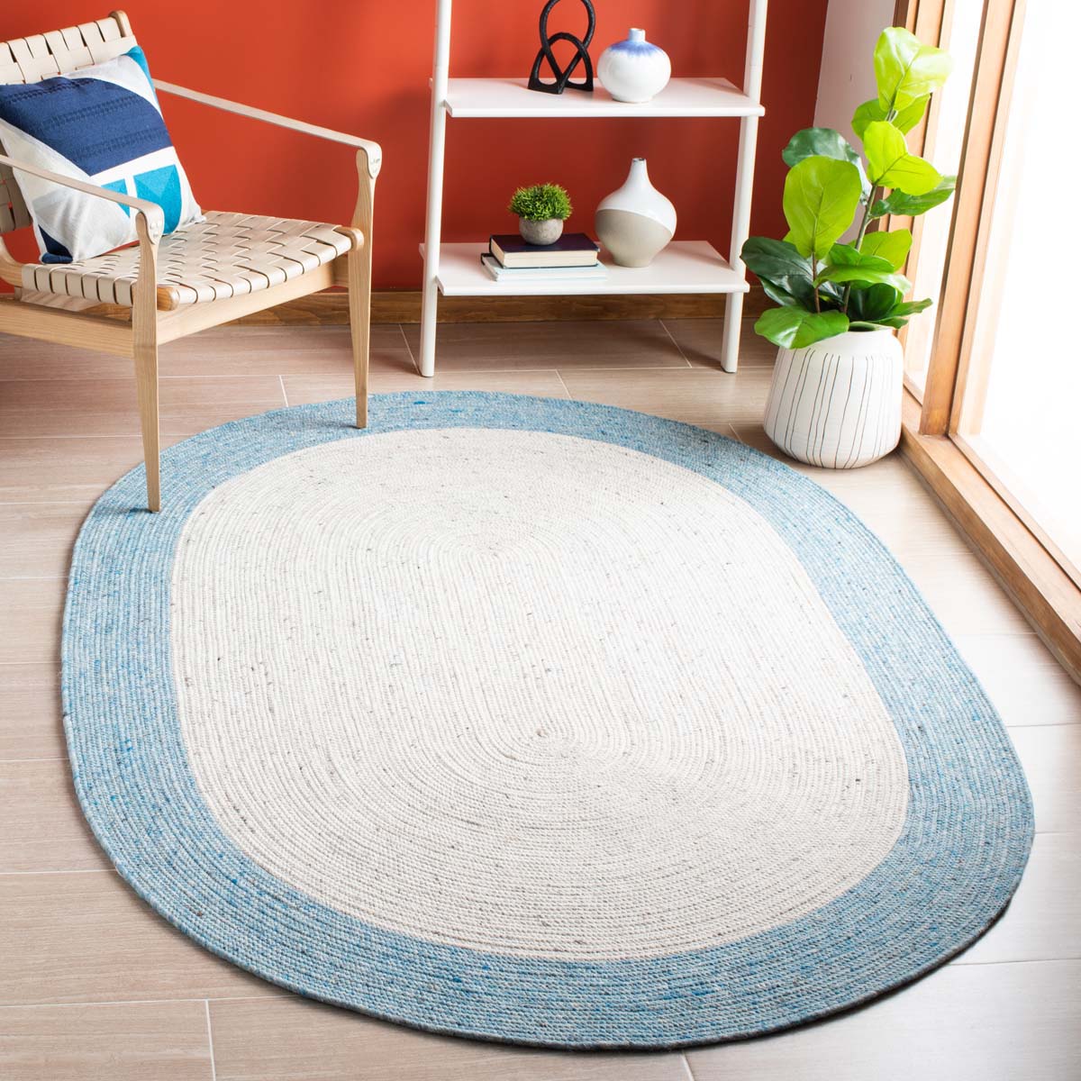 Safavieh Braided 902 Rug, BRD902 - Ivory / Blue