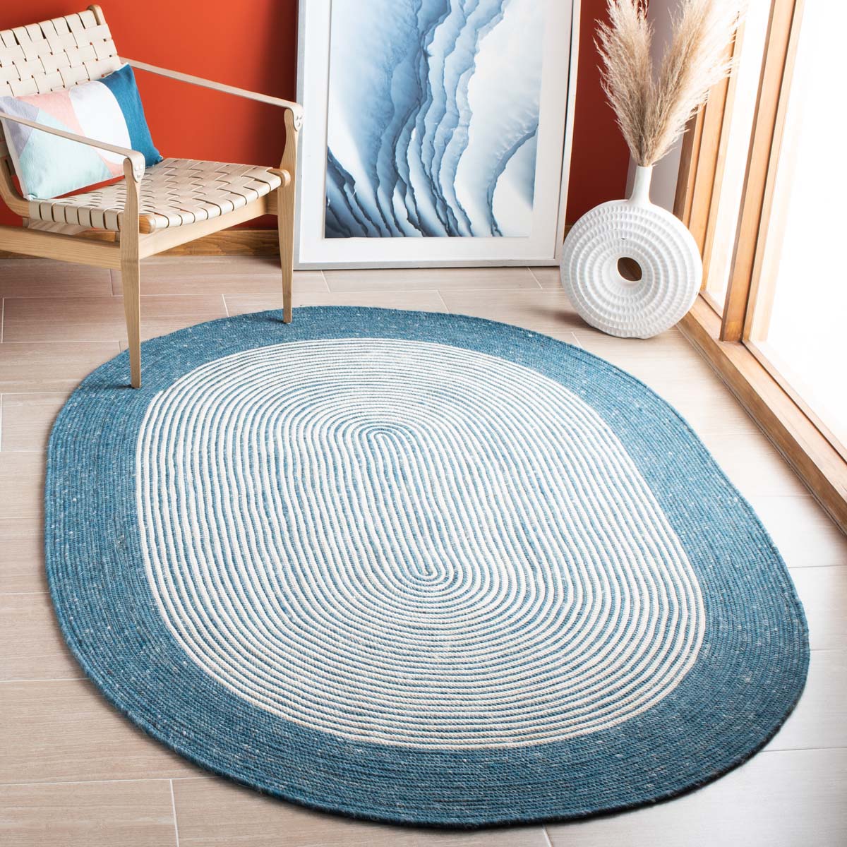 Safavieh Braided 904 Rug, BRD904 - Teal / Ivory