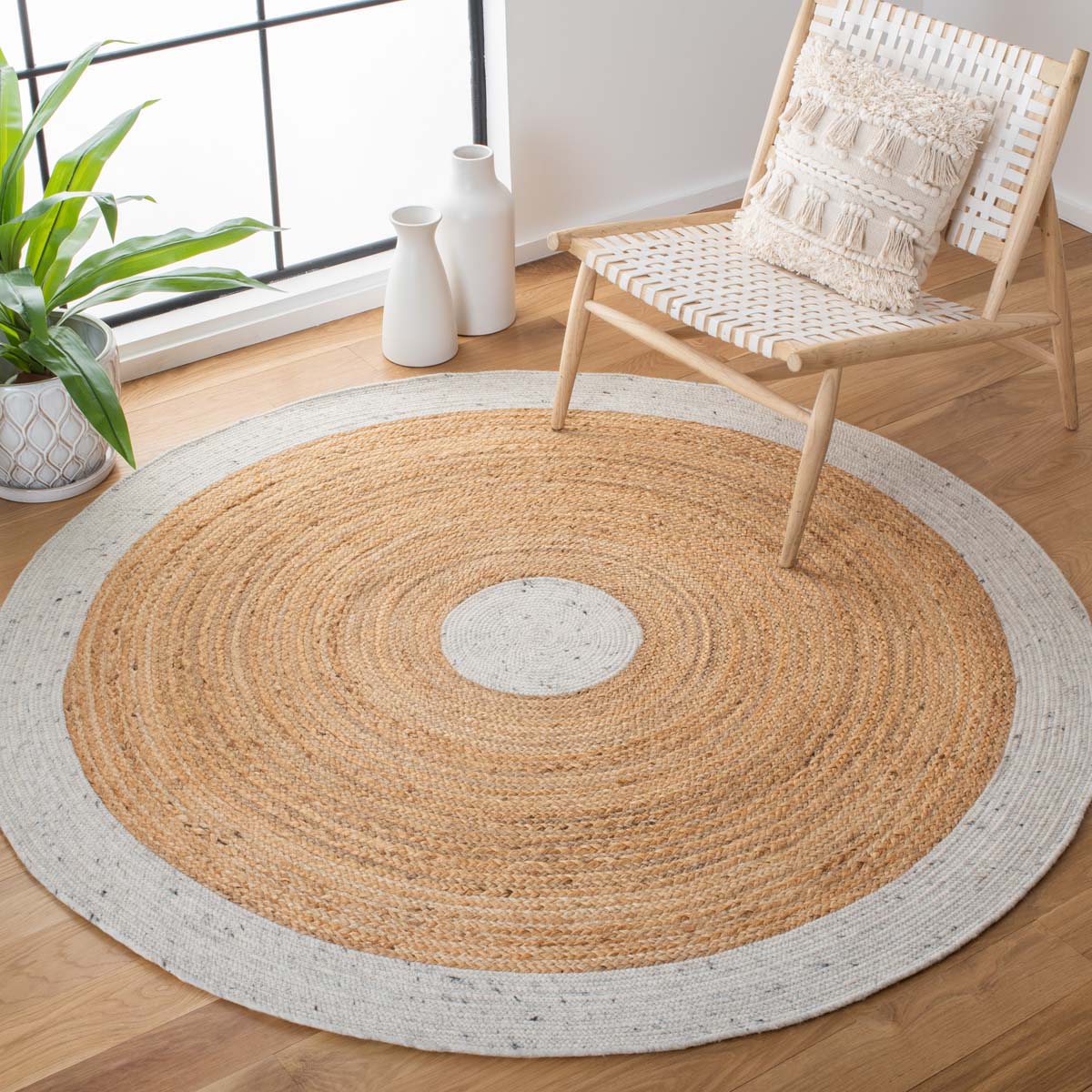 Safavieh Braided 910 Rug, BRD910 - Light Grey / Natural