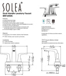 Solea Excel 4 Inch Centerset Dual Handle Stainless Steel 9.8 X 6.3 X 5.6 Bathroom Faucet - Chrome