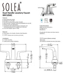Solea Excel 4 Inch Centerset Dual Handle Stainless Steel 9.8 X 6.3 X 5.6 Bathroom Faucet - Chrome