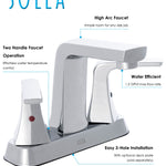 Solea Excel 4 Inch Centerset Dual Handle Stainless Steel 9.8 X 6.3 X 5.6 Bathroom Faucet