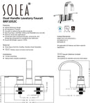 Solea Compose 4 Inch Centerset Dual Handle Stainless Steel 10.9X5.8X8.6 Bathroom Faucet - Chrome