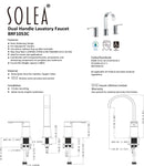 Solea Placid Widespread Dual Handle Stainless Steel 14.9X5.7X10 Bathroom Faucet - Chrome