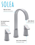 Solea Placid Widespread Dual Handle Stainless Steel 14.9X5.7X10 Bathroom Faucet - Chrome