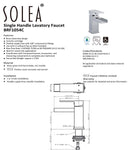 Solea Calm Single Handle 6 Inch Chrome 1.9X5.6X5.9 Bathroom Vessel Faucet - Chrome