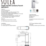 Solea Unity Single Handle 6 Inch Chrome 1.9X5.8X5.9 Bathroom Vessel Faucet